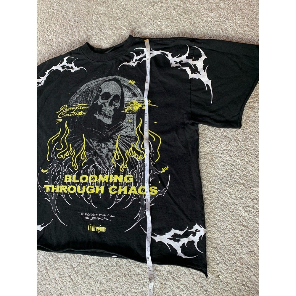 Civil Regime Unforgiven Dungeon Black Skeleton Cyberpunk Emo T-shirt Medium - Picture 7 of 8